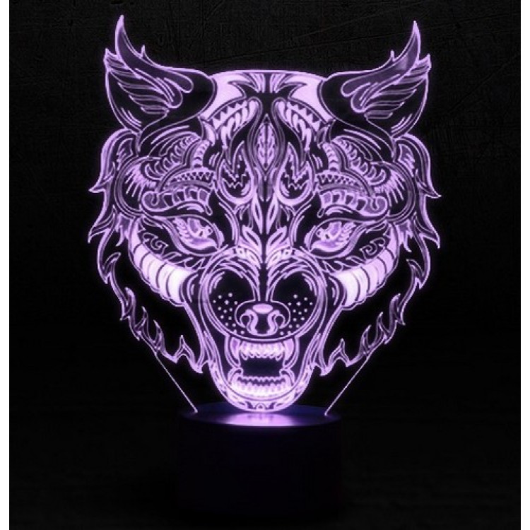 3Д светодиодная лампа "Wolf"