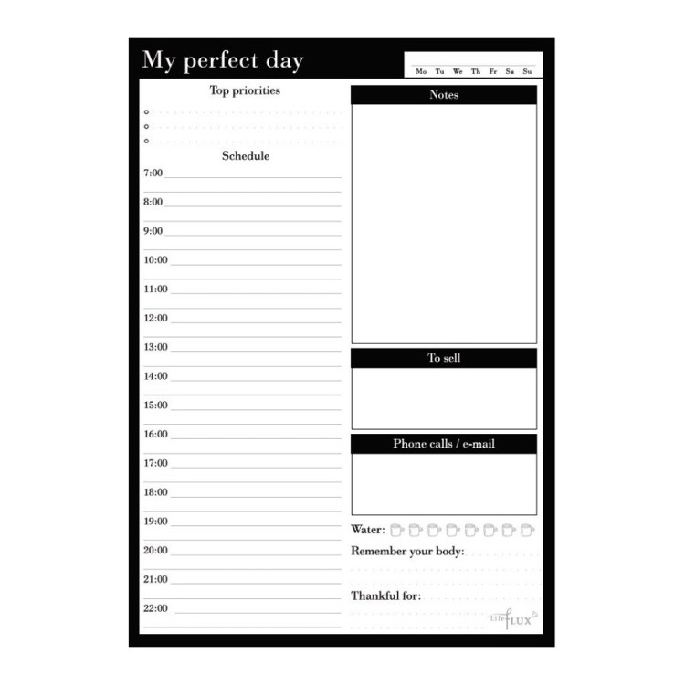 Ежедневник планер "My perfect day. Classic" с отрывными листами