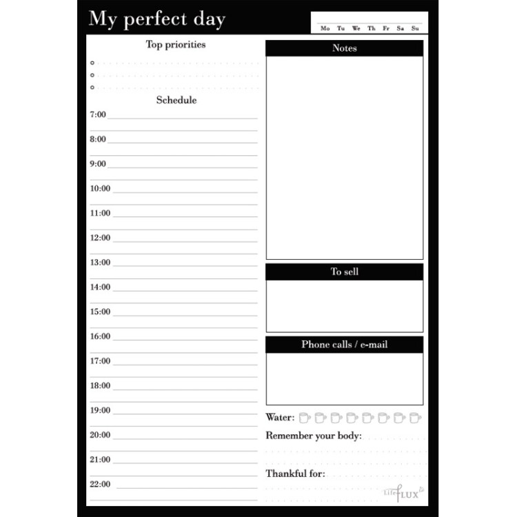 Ежедневник планер "My perfect day. Classic" с отрывными листами