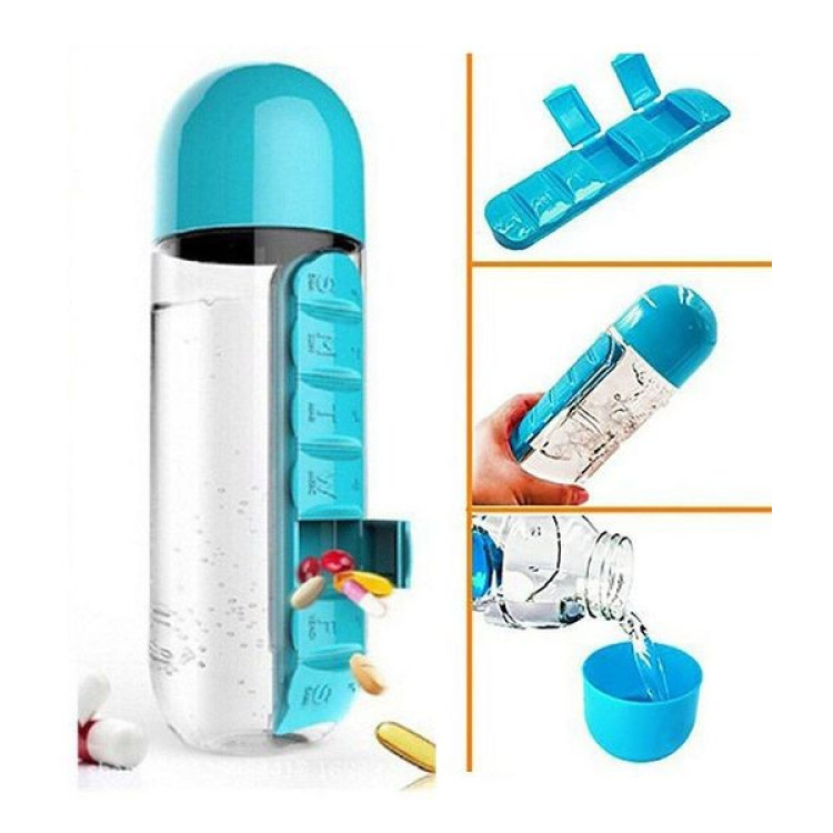 Бутылка для воды с таблетницей "Pill & Vitamin", 2 цвета