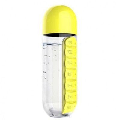 Бутылка для воды с таблетницей "Pill & Vitamin" (2 цвета)