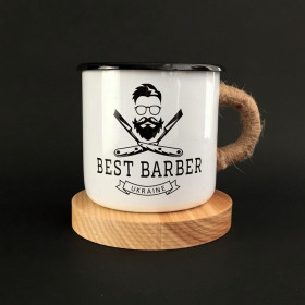 Емальоване горнятко "Best barber"