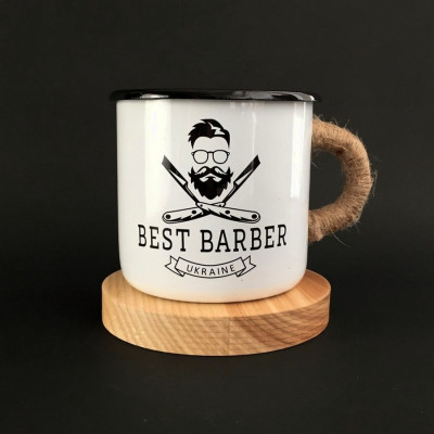 Емальоване горнятко "Best barber"