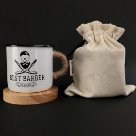 Емальоване горнятко "Best barber"-foto3