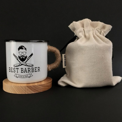 Емальоване горнятко "Best barber"-foto3