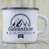 Емальована чашка з принтом "Adventure in the mountains"
