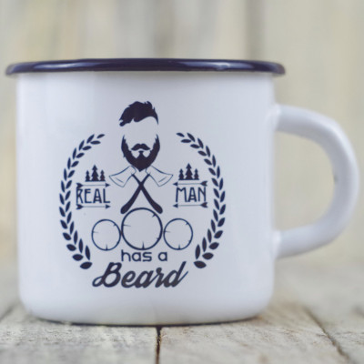 Эмалированная кружка "Real man has a beard"-foto2