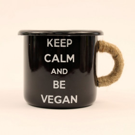 Емальоване горнятко "Keep calm and be vegan"