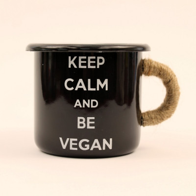 Емальоване горнятко "Keep calm and be vegan"