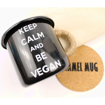 Емальоване горнятко "Keep calm and be vegan"-foto2