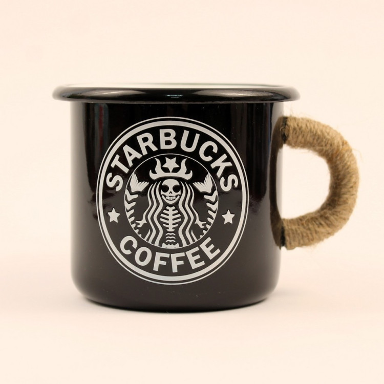 Эмалированная чашка с принтом "Starbucks coffee"