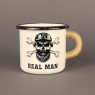 Емальоване горнятко "Real man череп" біле