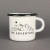 Емальована чашка з принтом "The adventure" біла