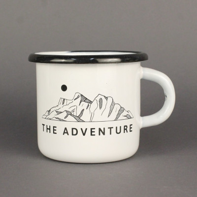 Емальоване горнятко "The adventure" біле