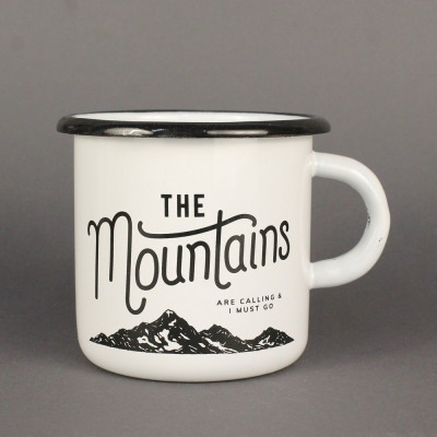 Емальоване горнятко "The mountains" біле