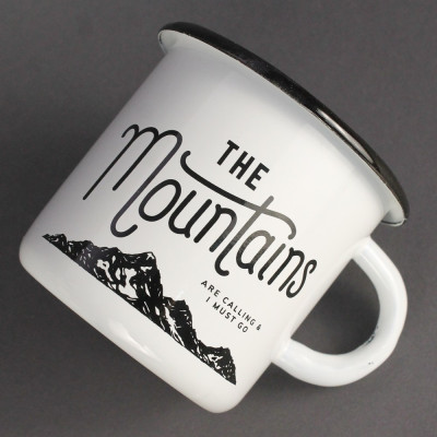 Емальоване горнятко "The mountains" біле-foto2