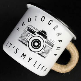 Емальована кружка "Photography" біла-foto2