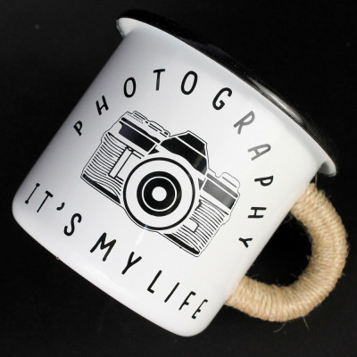Емальована кружка "Photography" біла-foto2