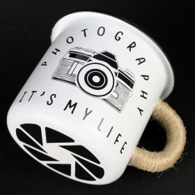 Емальована кружка "Photography" біла-foto3