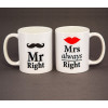 Набор чашек  для пары "Mr & Mrs Right"
