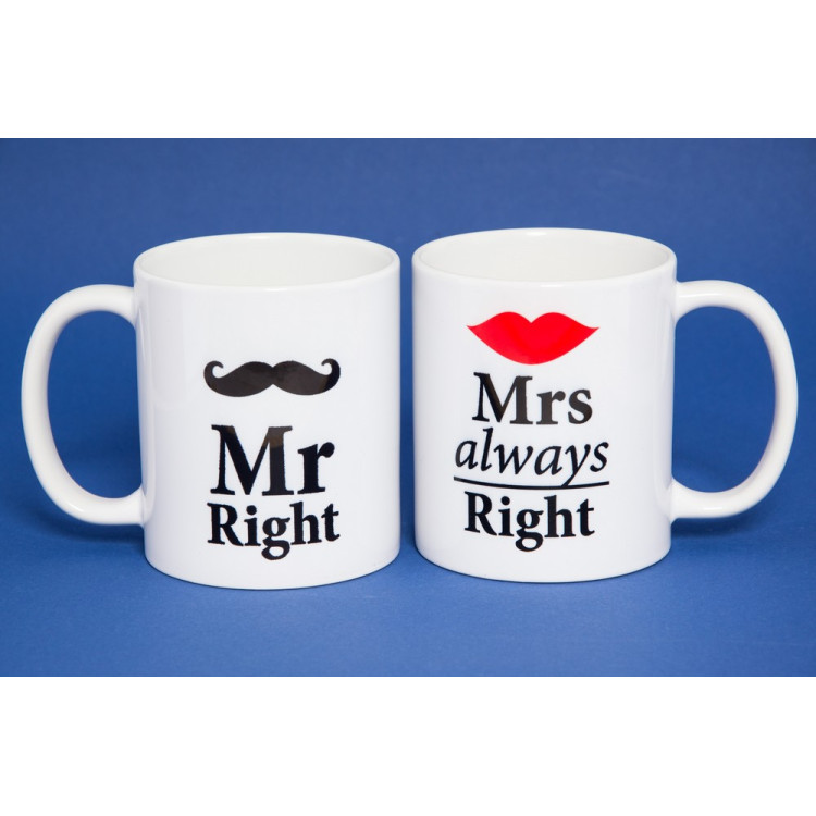 Набор чашек  для пары "Mr & Mrs Right"