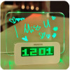 Настольные часы-будильник с LED табличкой для записей