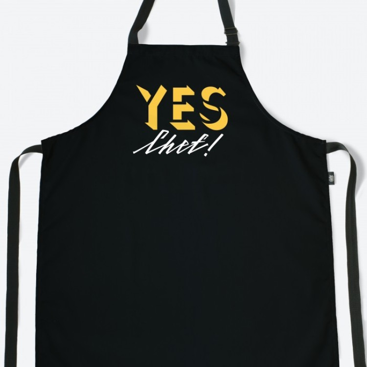 Фартук "Yes, chef!", черного цвета