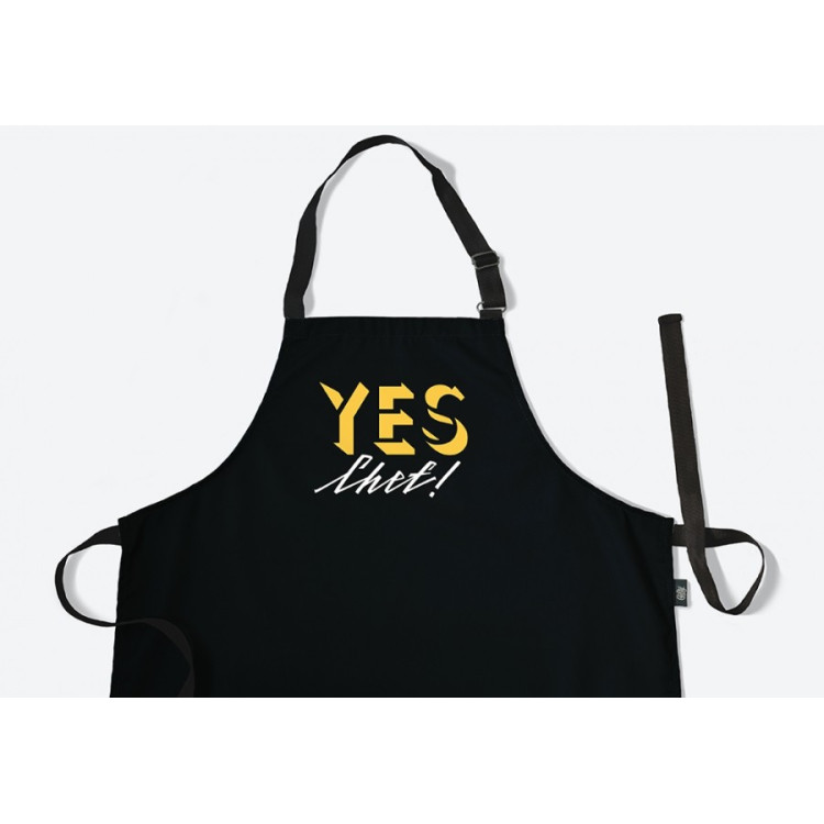 Фартук "Yes, chef!", черного цвета
