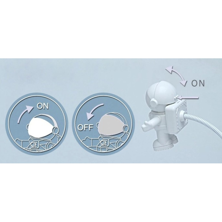 Гибкая usb лампа ночник "Астронавт"