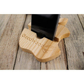 Деревянная подставка для телефона "Apple"-foto2