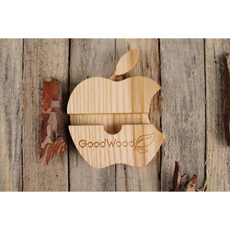Деревянная подставка для телефона "Apple"