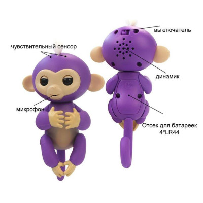 Интерактивная обезьянка Fingerling Monkey (голубая)-foto5