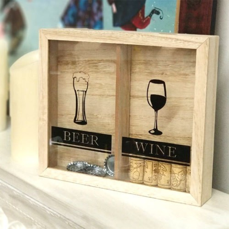 Копилка для пивных крышек и винных пробок "Beer & Wine"