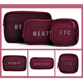 Набір дорожніх органайзерів "Neatness. Beauty. Etc." (бордовий)-foto2
