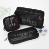 Набір косметичок для подорожей "Neatness. Beauty. Etc." чсорного кольору
