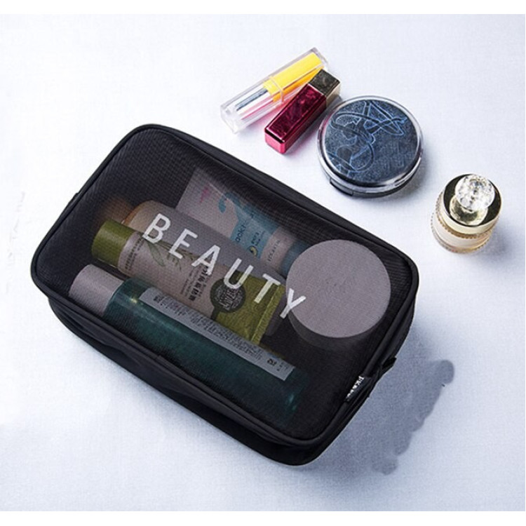 Набір косметичок для подорожей "Neatness. Beauty. Etc." чсорного кольору