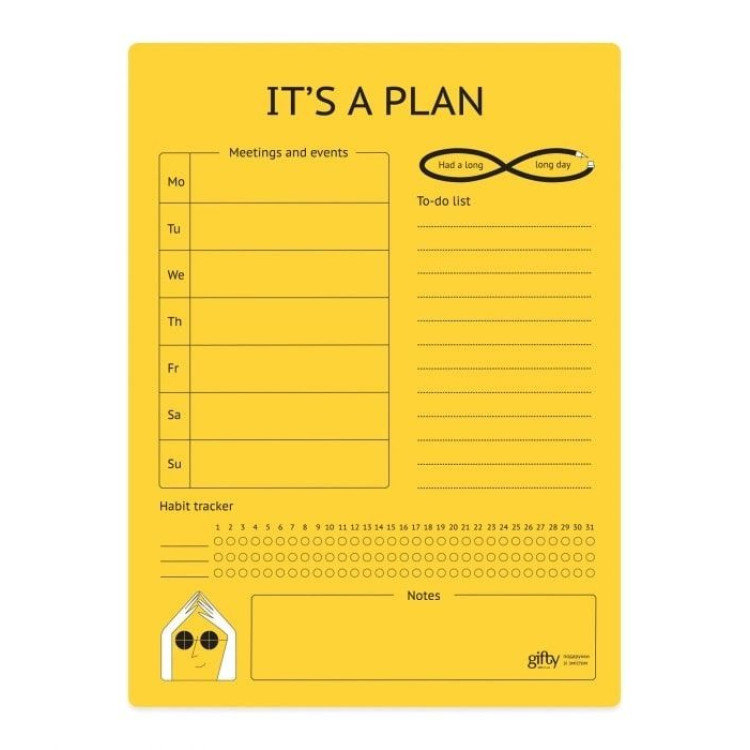 Магнітний планер "It's a plan" на холодильник