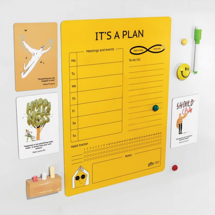 Магнітний планер "It's a plan" на холодильник