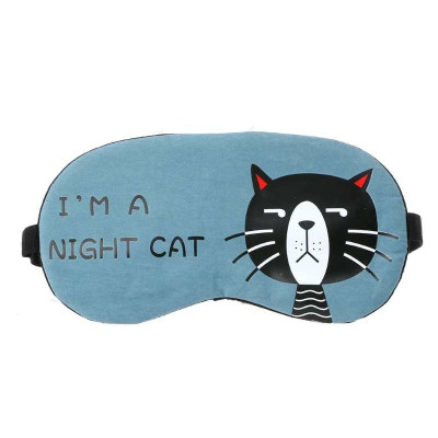 Маска для сна с гелем I'm A Night Cat (голубая)-foto2