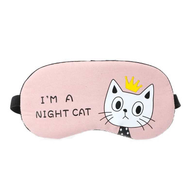 Маска для сна с гелем I'm A Night Cat (розовая)-foto2