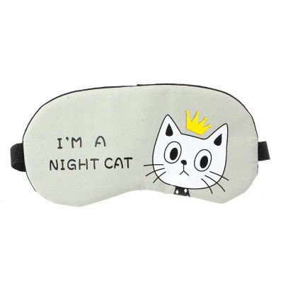 Маска для сна с гелем I'm A Night Cat (серая)-foto2