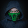Маска Скорпіона Захисник Харумі з гри Mortal Kombat 11 зеленого кольору