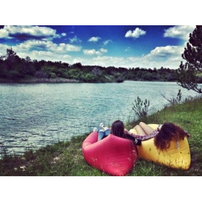 Надувной лежак (зеленый)-foto5