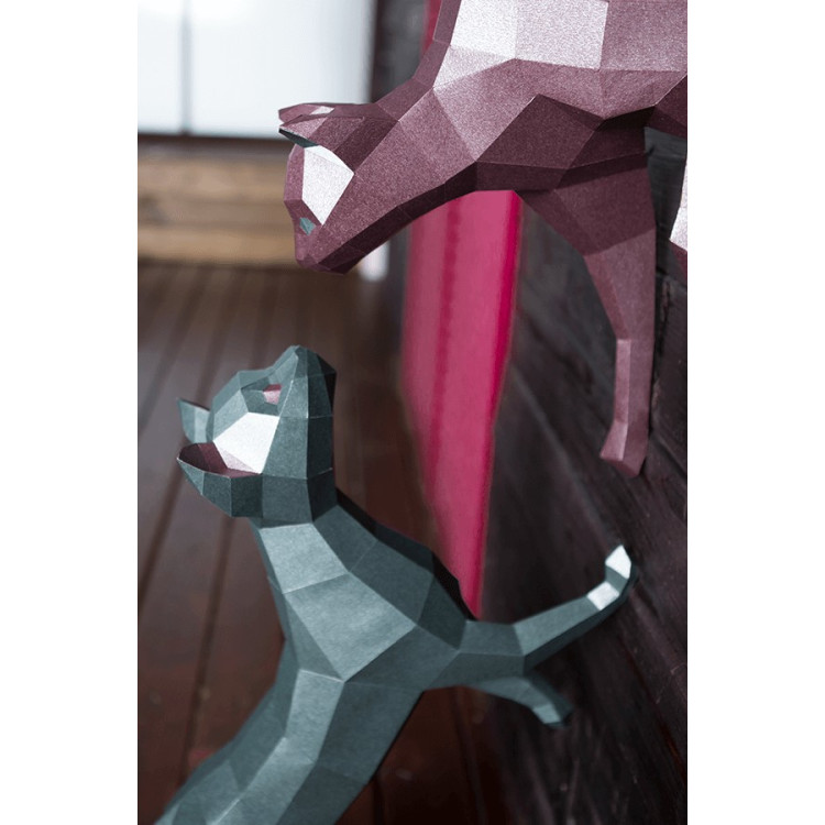 Об'ємна модель для складання, настінний декор "Кіт та кішка"