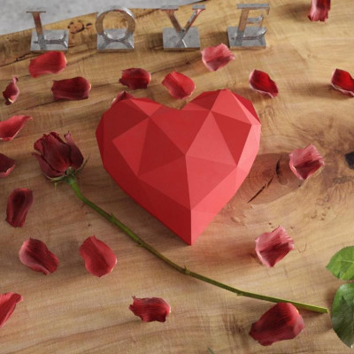 3D пазл из бумаги "Сердце"
