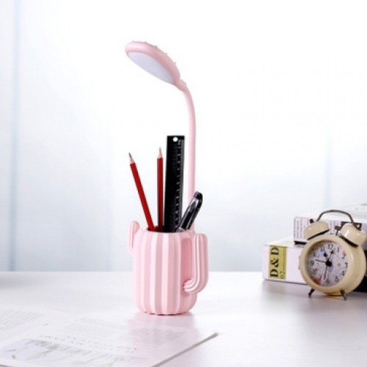Настольная Led-лампа "Кактус" с подставкой для канцелярии, 2 цвета
