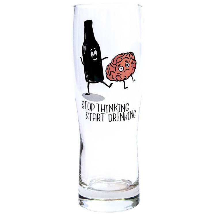Бокал для пива "Stop thinking, start drinking"