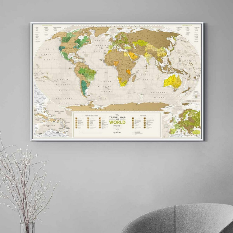 Скретч-карта мира Travel Map "Geography World" на английском языке