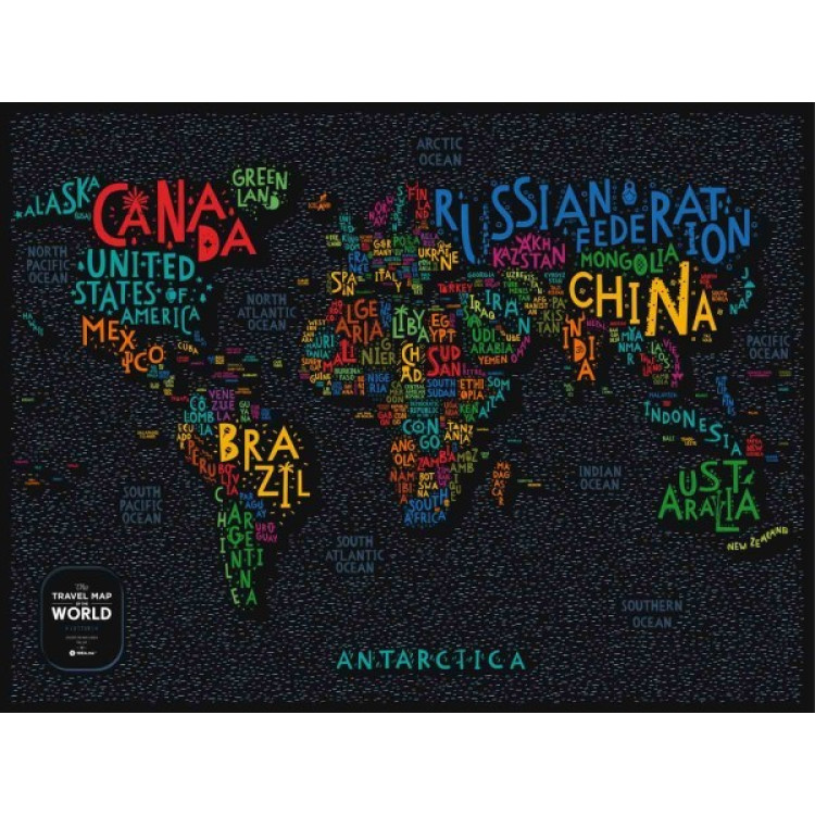 Скретч-карта мира Travel Map "Letters World" на английском языке