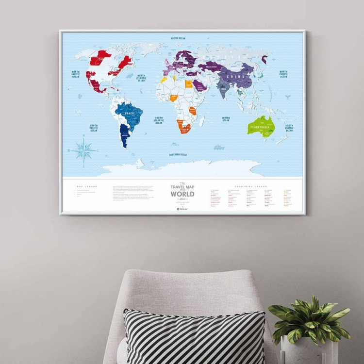 Скретч-карта мира Travel Map "Silver World" на английском языке